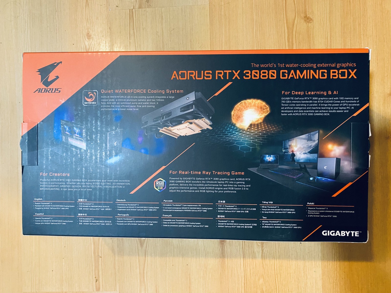Gigabyte AORUS RTX 3080 Gaming Box 10GB Water-Cooled External Graphics Card eGPU