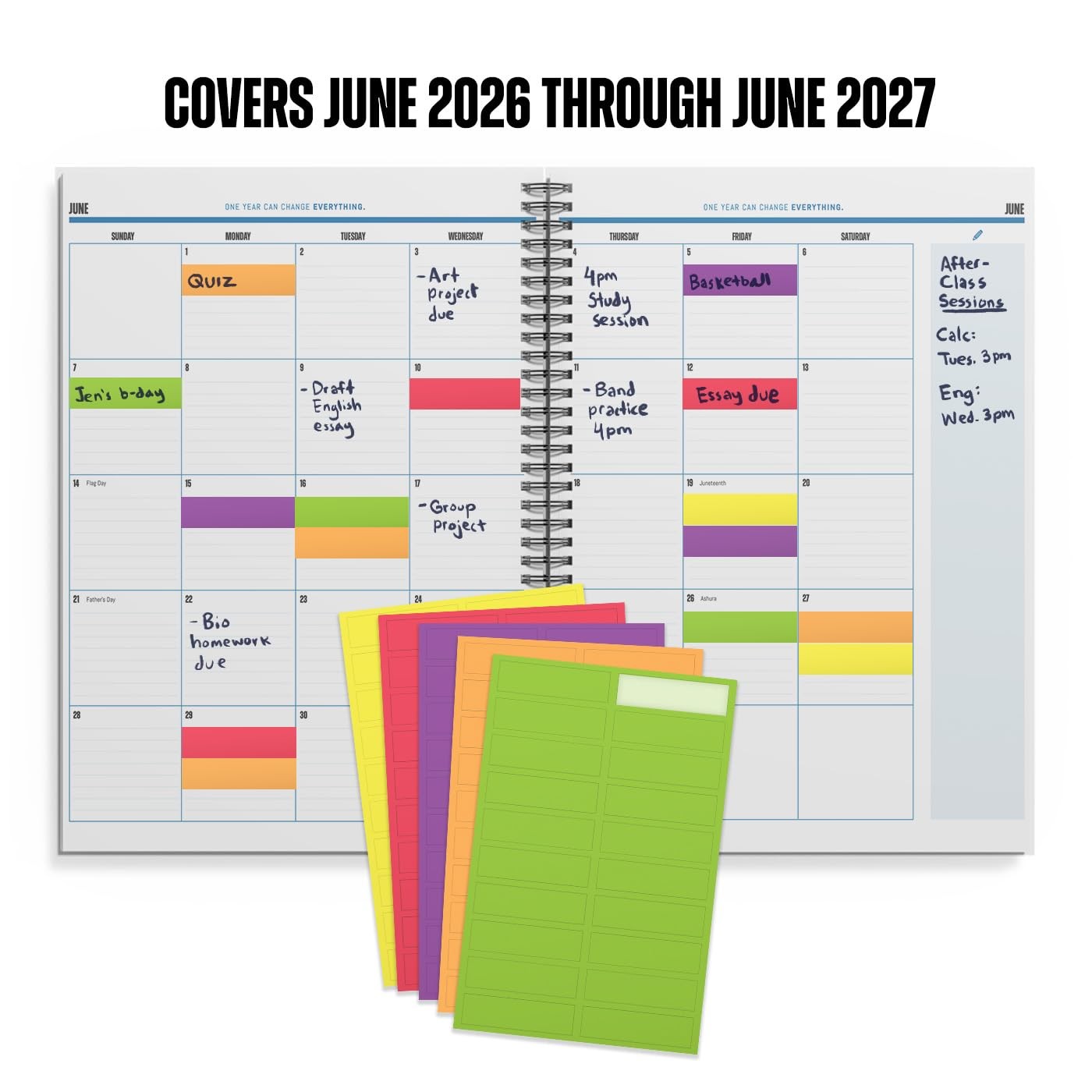 Academic Planner 11×14 Large Foldable Dry Erase June 2026 2027 Portable Class