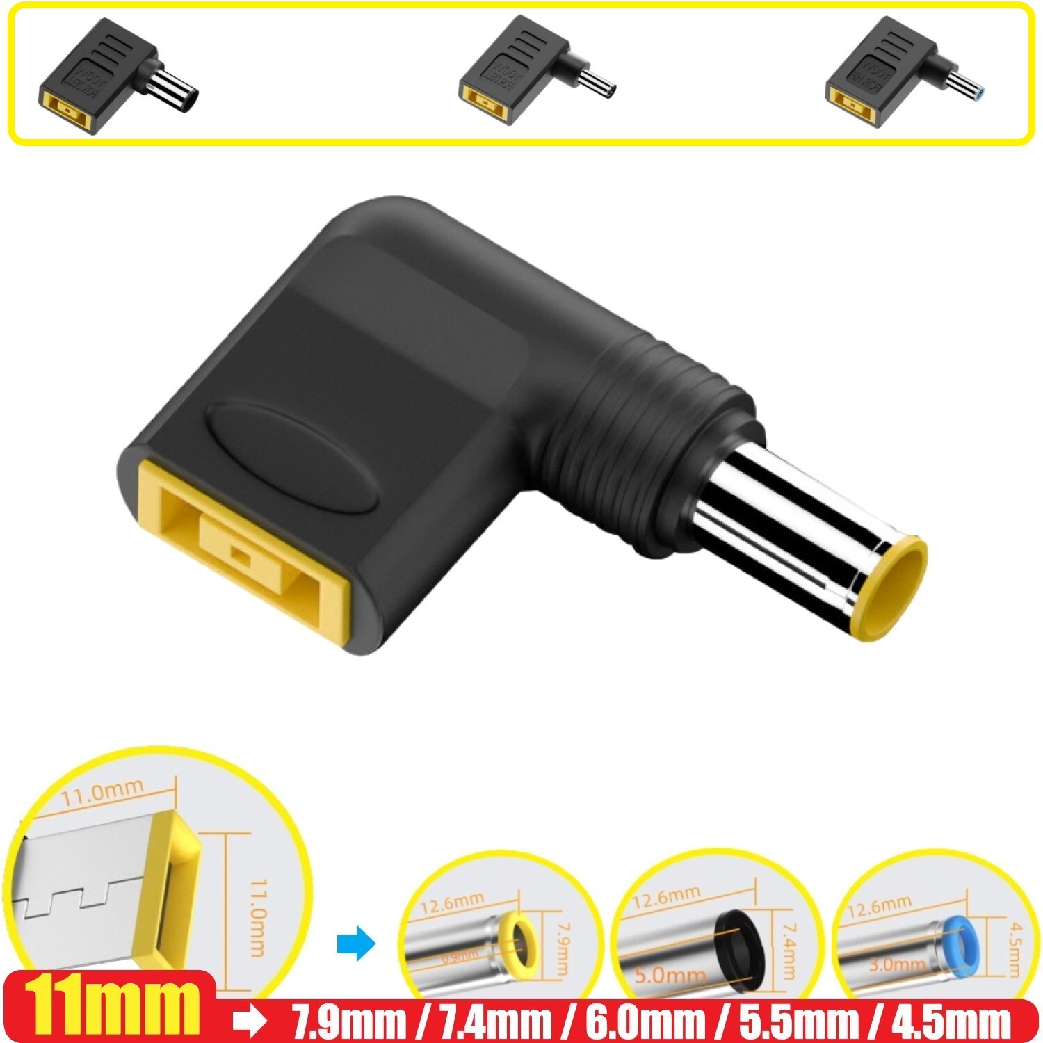100W 11mm/Female 1145 Laptop Charger Converter Power Charging Cable Adapter
