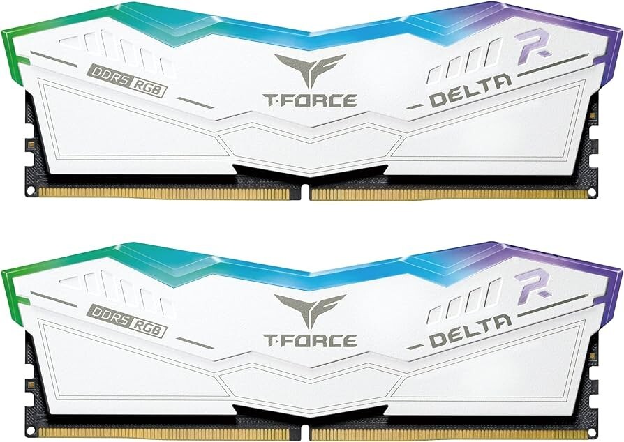 T-FORCE DELTA WHITE 32GB (16GBx2) 5600MHZ DDR5 RAM (FF4D516G5600HC36BBK)