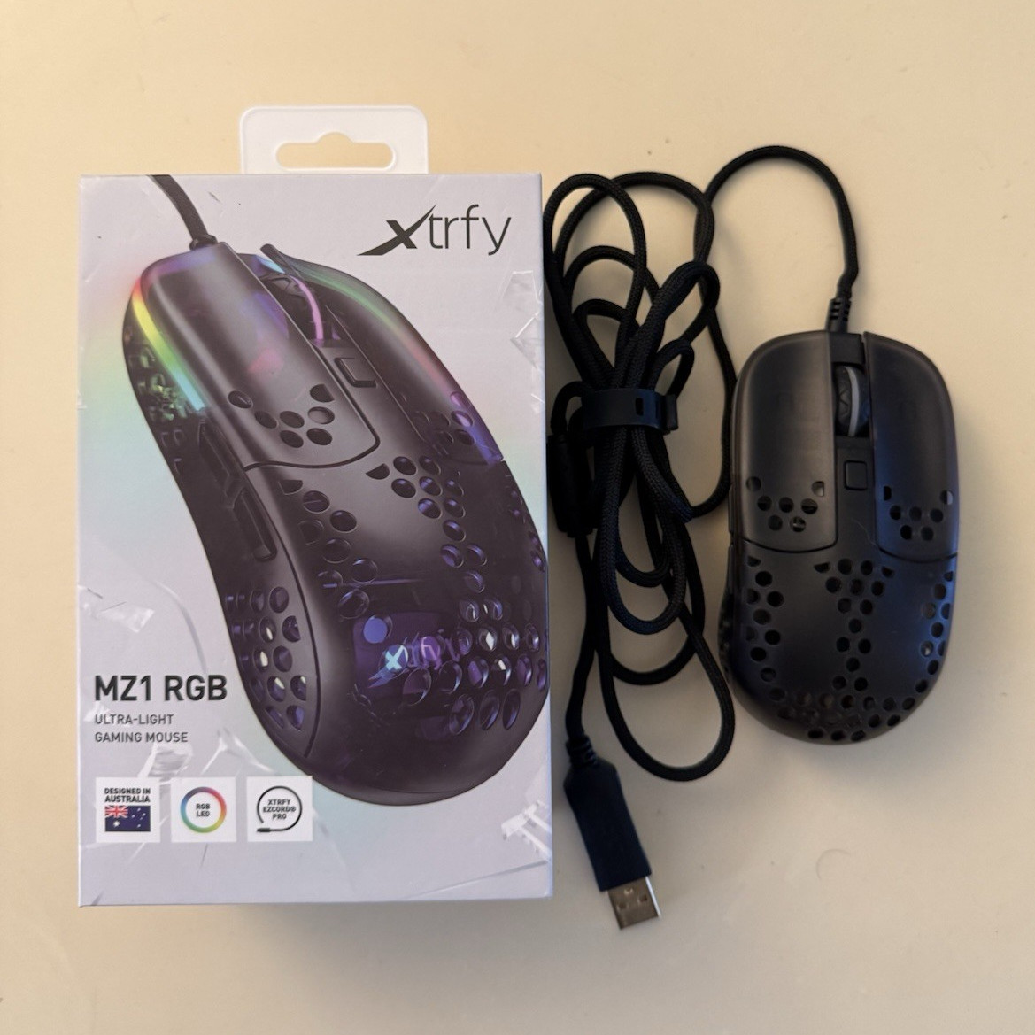 Xtrfy MZ1 RGB Wired USB Optical Gaming Mouse LED 19000 DPI 5-Button Black