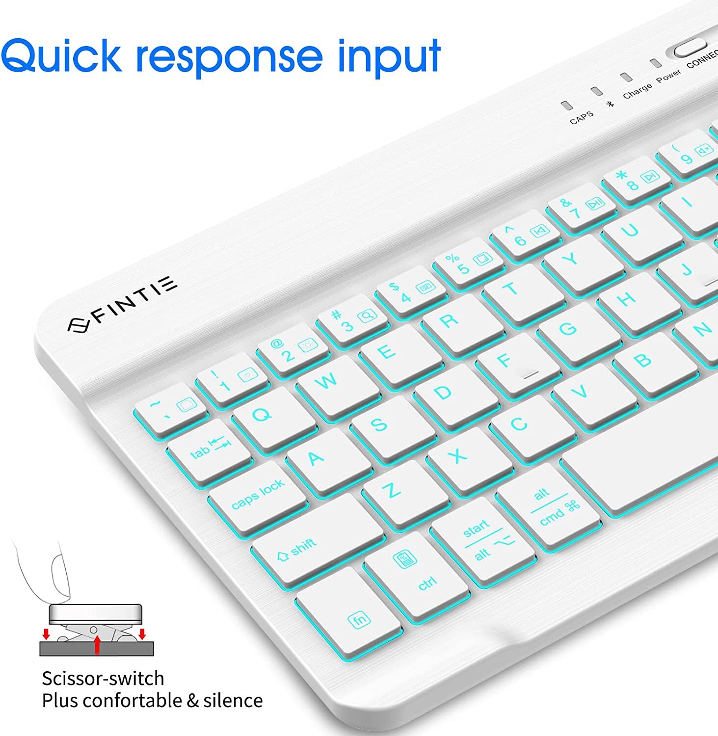 7-Inch Ultrathin (4mm) Wireless Bluetooth Keyboard for iPad Samsung iOS Android