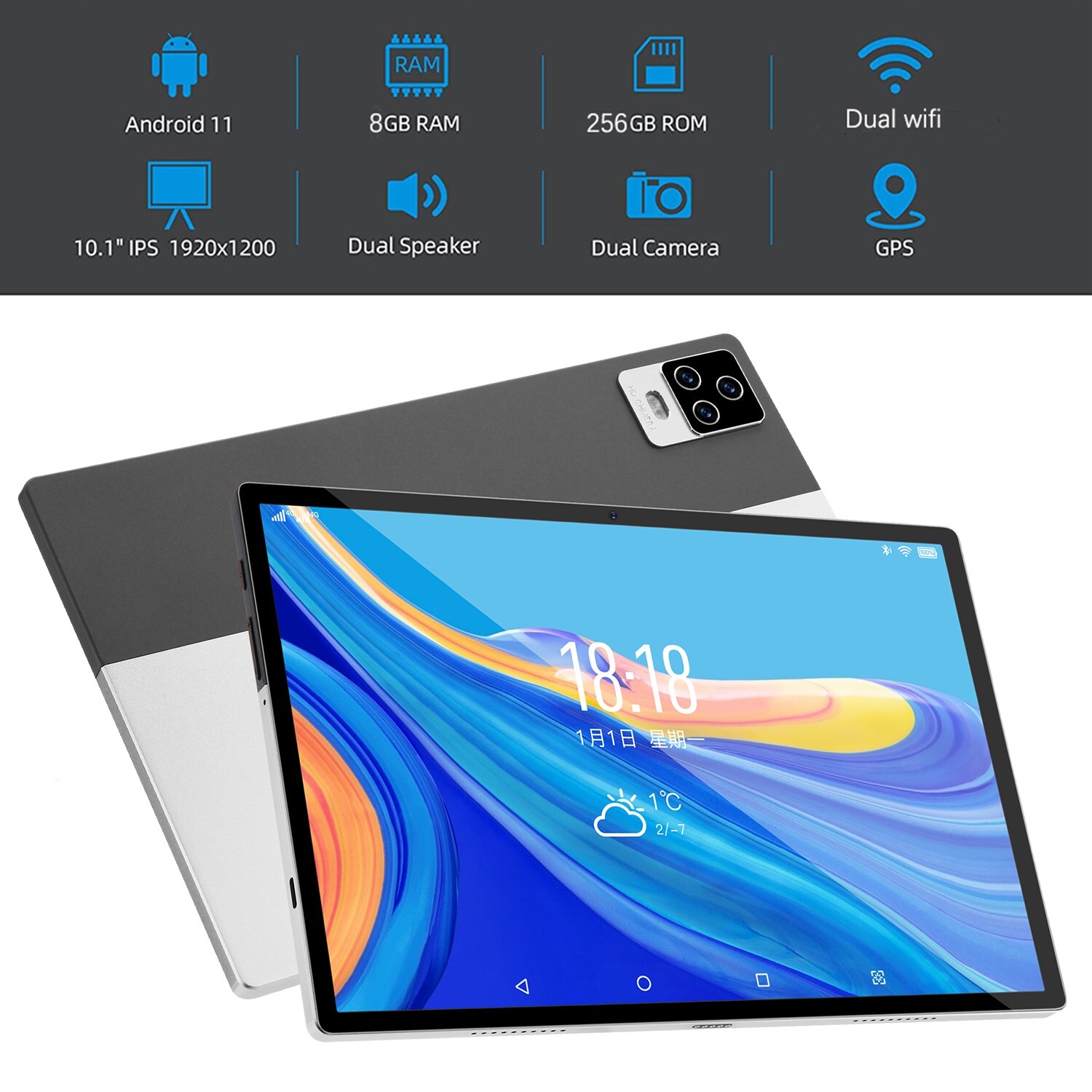 10 In Android 11 Deca core 4G Tablet Computer PC Wifi Bundle Keyboard Case 256GB