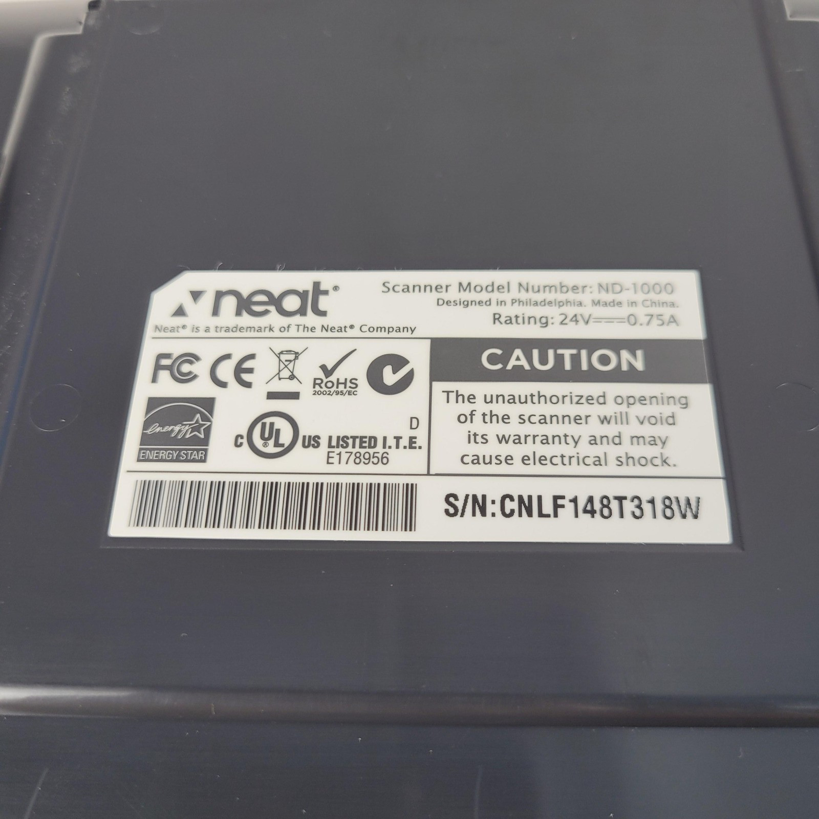 NeatDesk ND-1000 Desktop Scanner Duplex USB 2.0 ADF Digital Filing System Mac PC