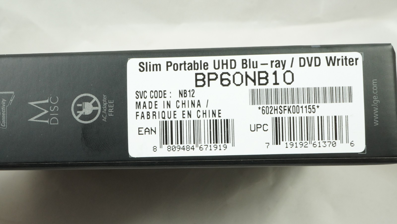 LG BP60NB10 External Slim 4K Ultra HD FRIENDLY UNLOCKED UHD Discs Firmware v1.02
