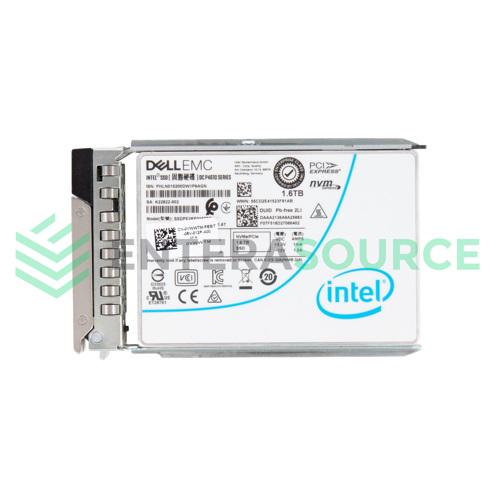 Dell YWWTM 1.6TB TLC NVMe 2.5″ Gen3 x4 MU Solid State Drive | SSDPE2KE016T8T