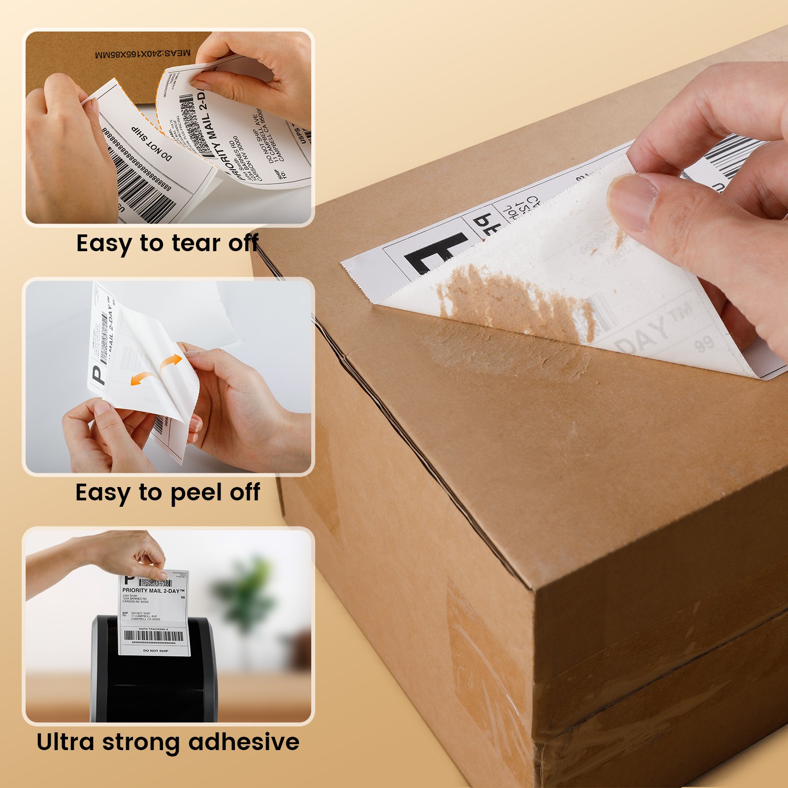 Phomemo 4X6 Thermal 250 Label Rolls for D450BT Shipping 100*150mm Label Printer