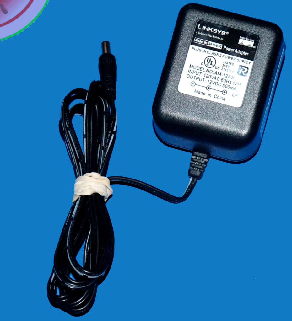 TESTED 12V 500mA 0.5AMP Power Supply Adapter AC/DC Charger LINKSYS AM-12500 NES