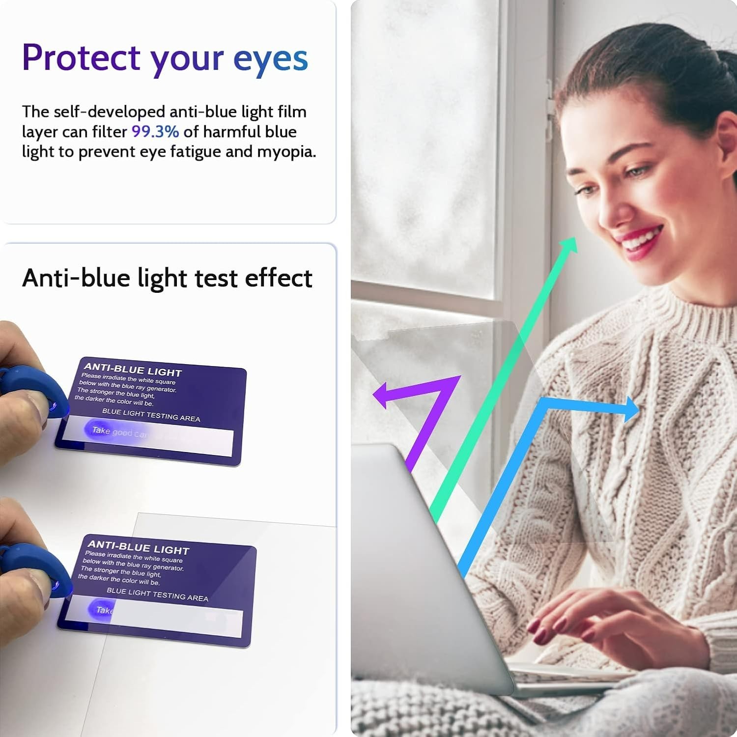 3-Pack Anti Blue Light Screen Protector for MacBook Air 15 Inch2023-2026, M2 …