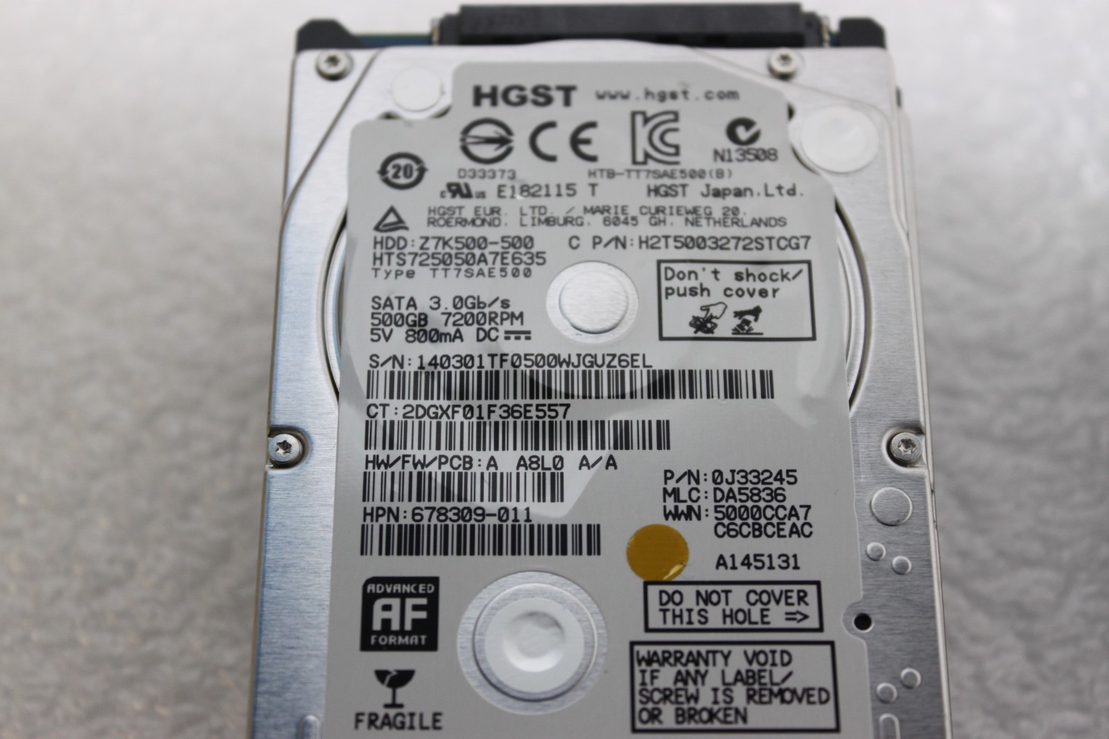 Lot of 10 500GB SATA desktop / laptop hard drive 2.5 inches Mixed Brand