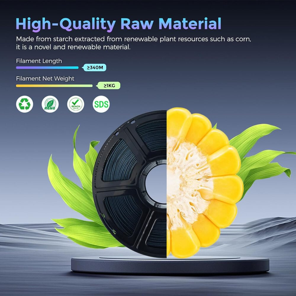 FLASHFORGE PLA 3D Printer Filament 1.75mm Color Changeable with Light and Angles