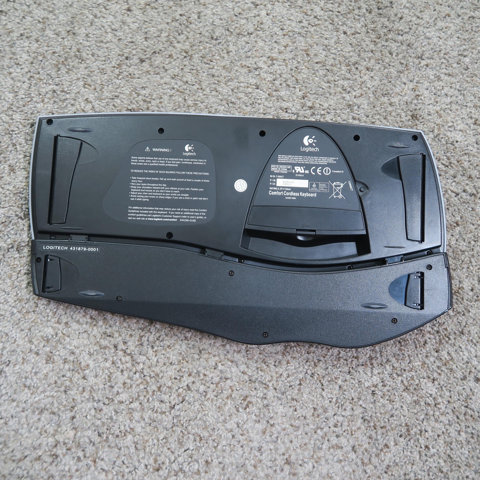 Logitech Comfort Keyboard Wireless Ergonomic Y-RAU7 Receiver Tested Works Black