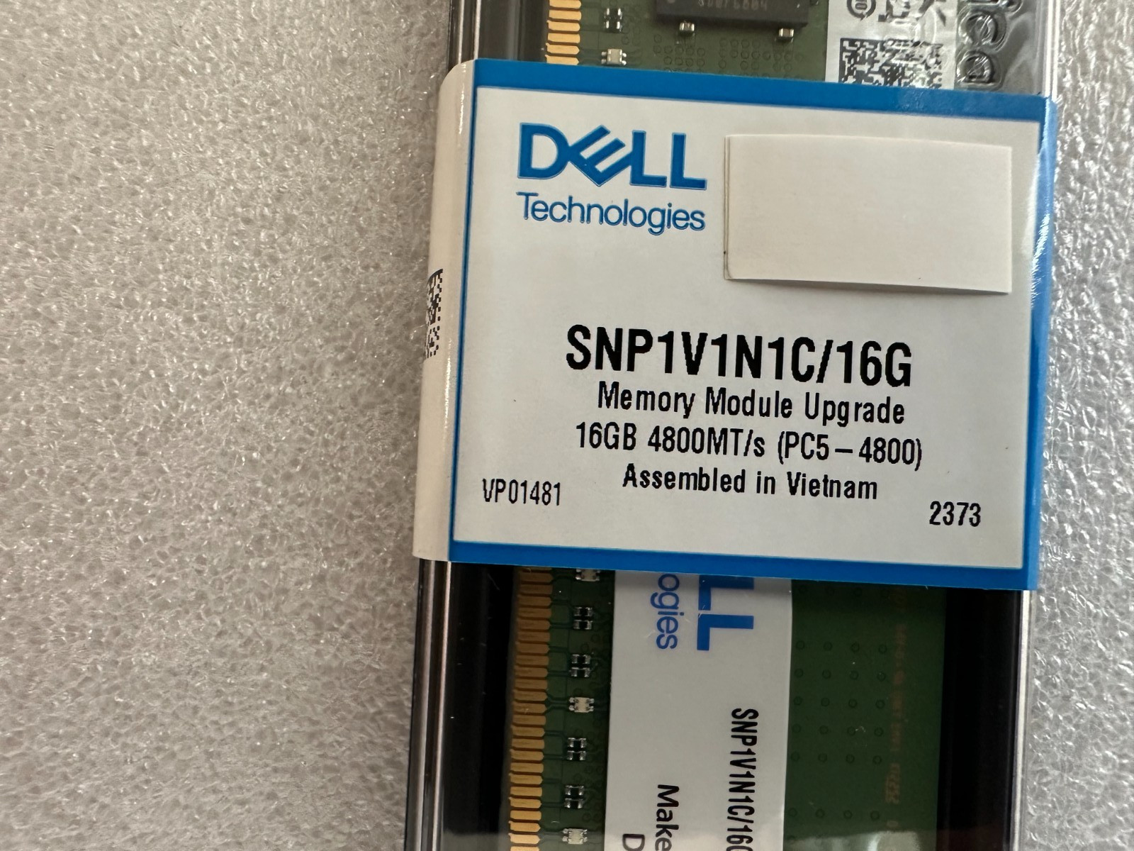 New Dell SNP1V1N1C/16G 1x 16GB PC5-38400 DDR5-4800MHz RDIMM 1Rx8 Upgrade Memory