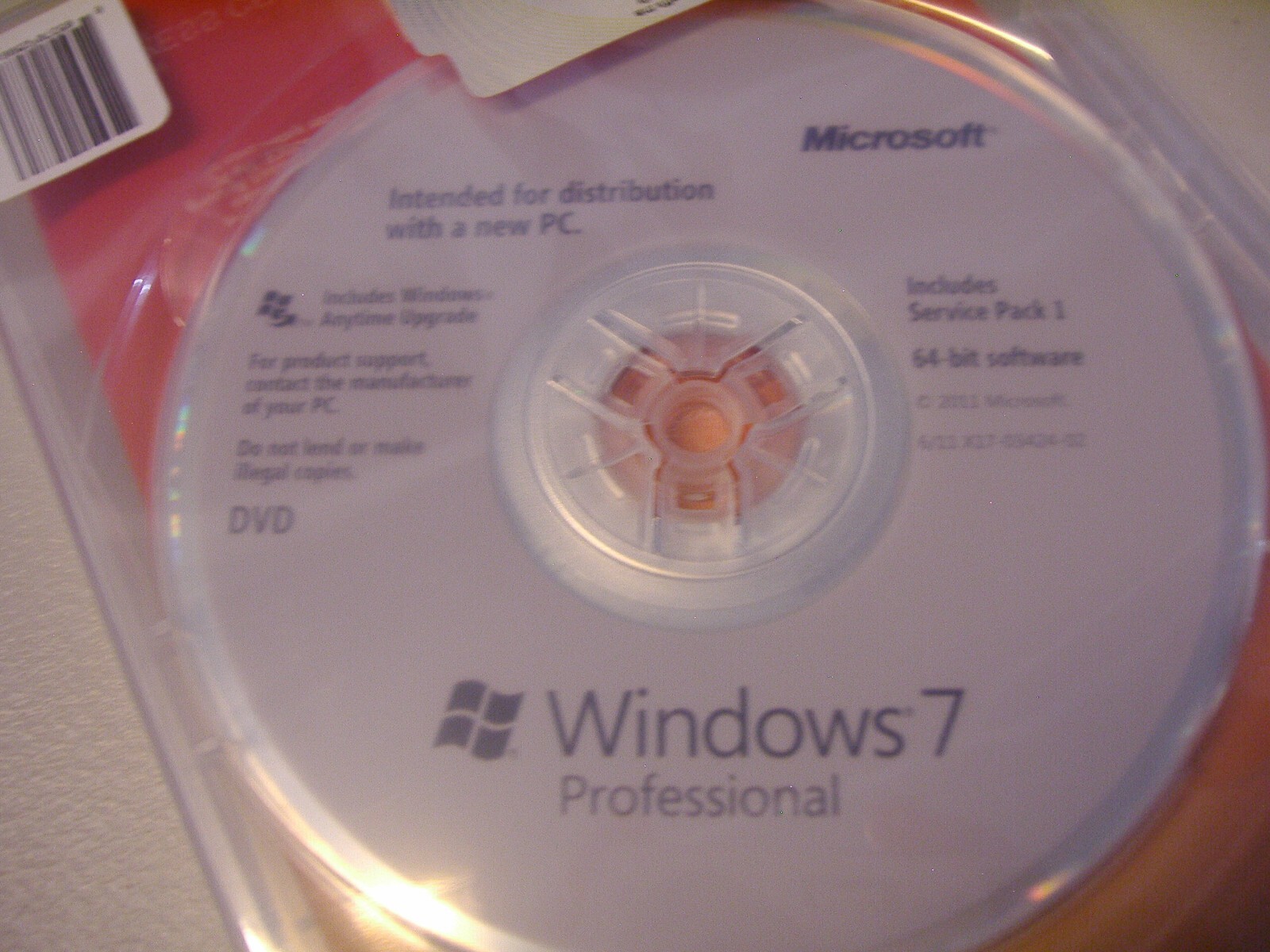 Microsoft Windows 7 Professional 64 bit x64 Full English DVD MS WIN=NEW SEALED=