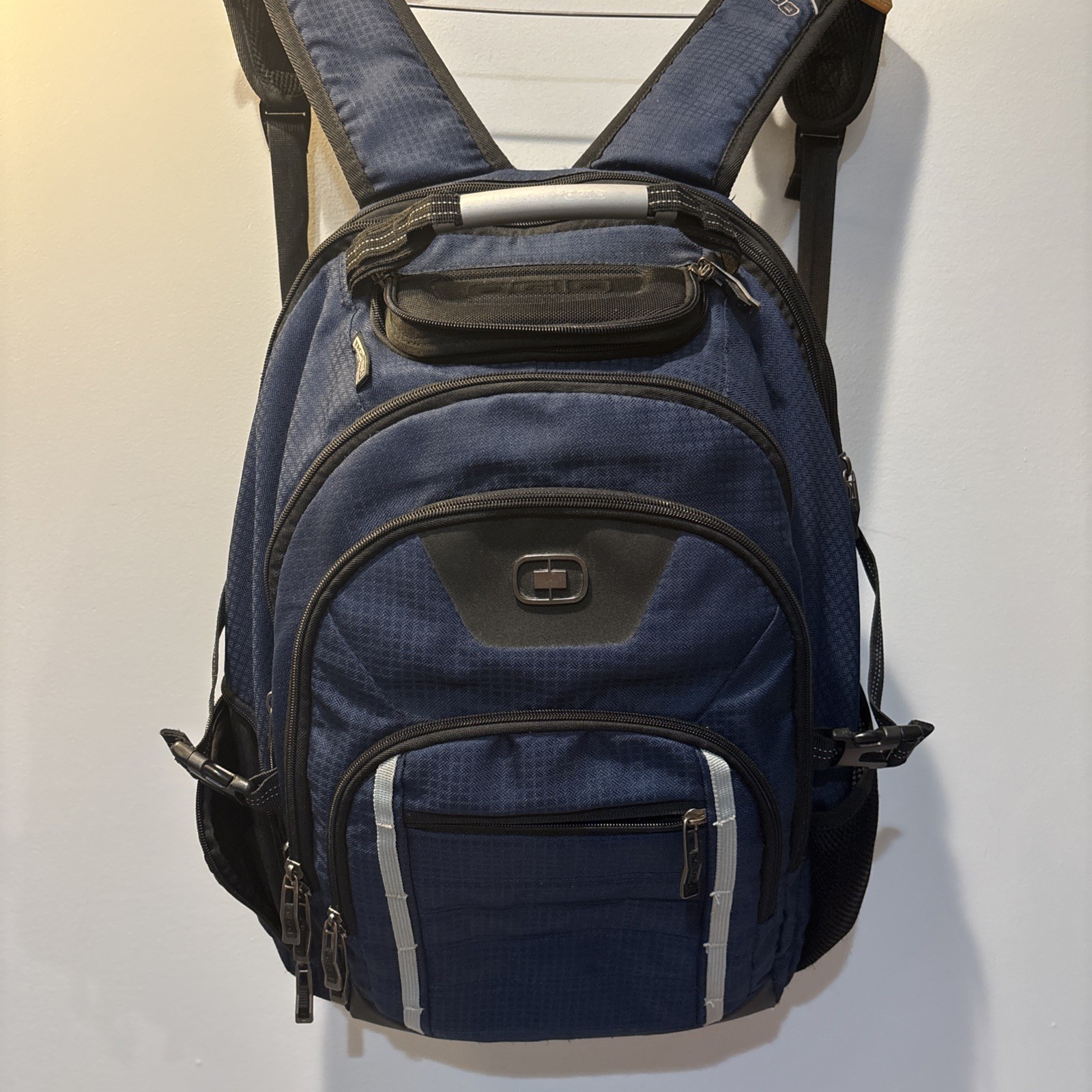 OGIO Navy Prospect Backpack Padded Laptop Sleeve Tech Vault Travel Pockets