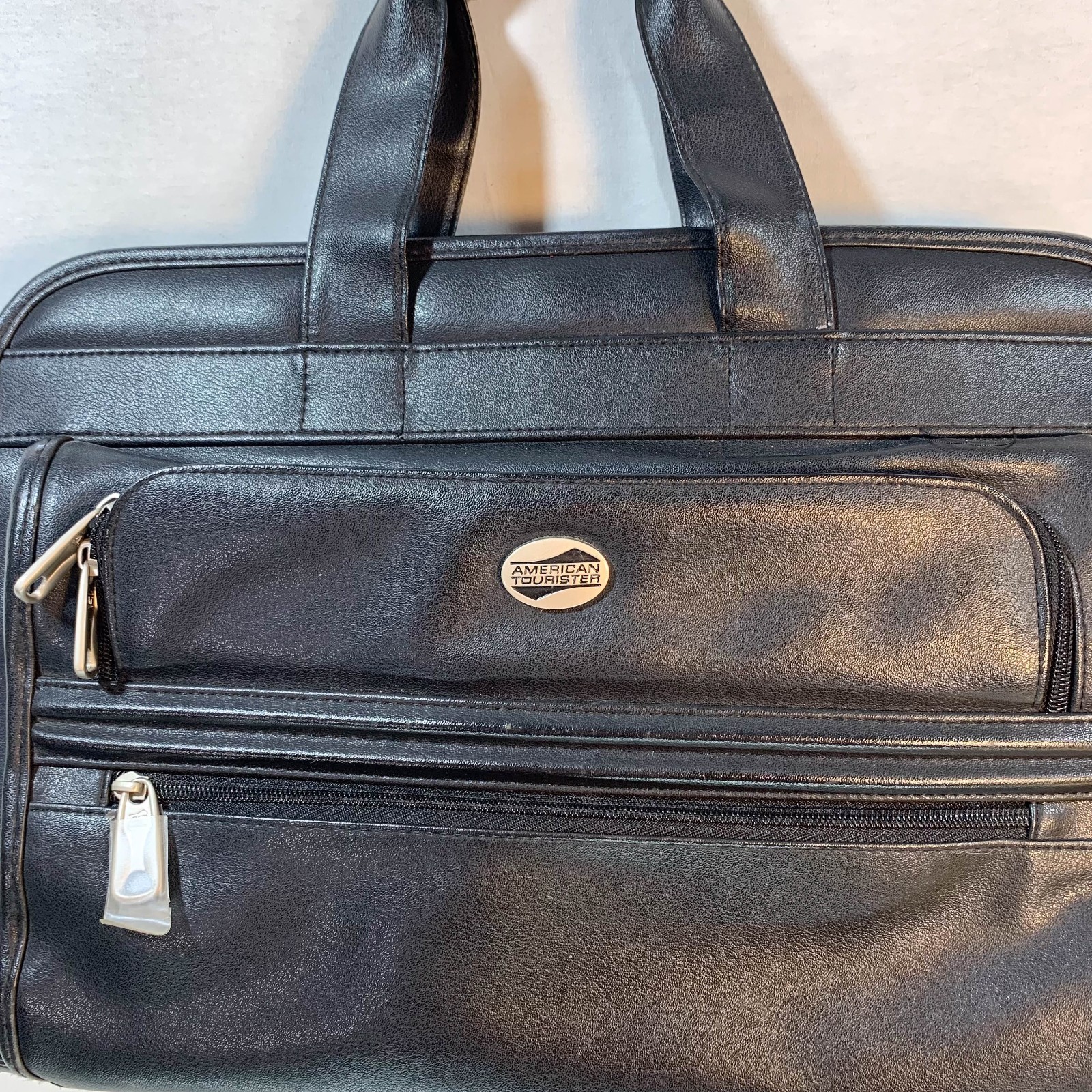 Laptop Bag American Tourister Carry On Black Faux Leather 11.5in X 16.5in