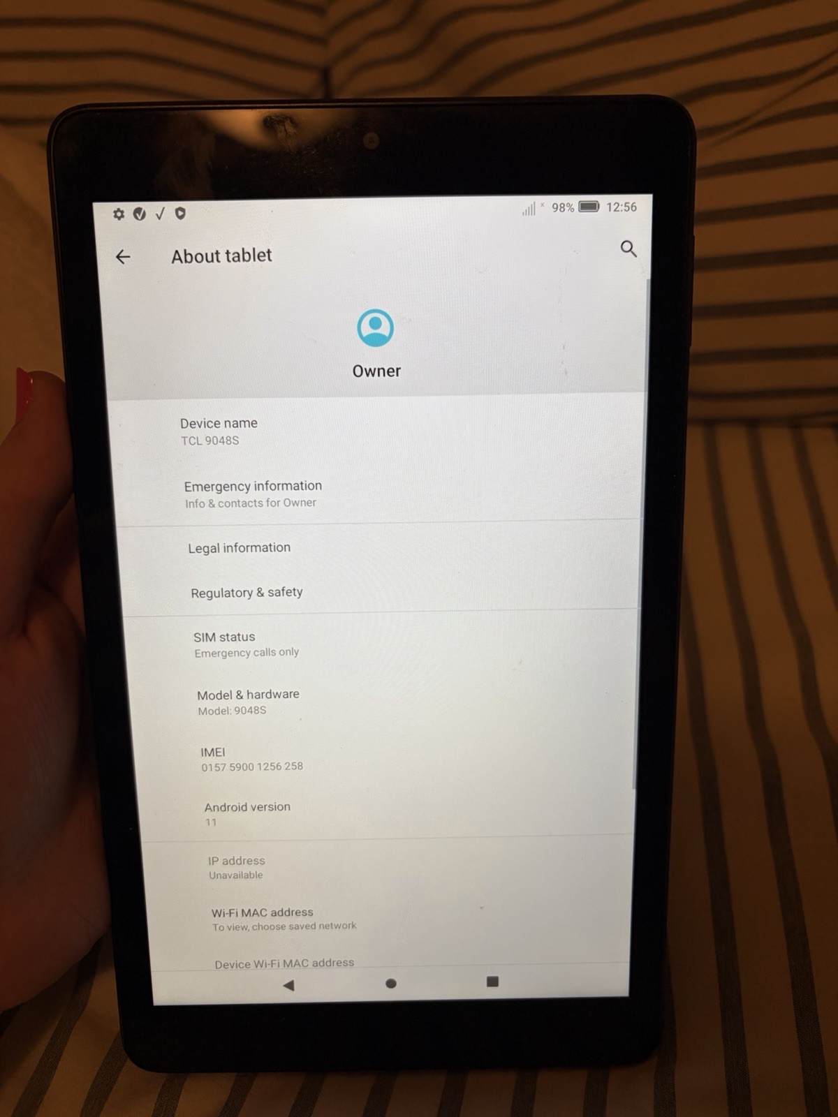 TCL 9048S Tablet Verizon Android 11 Wi-Fi Cellular 8” Portable Device Black