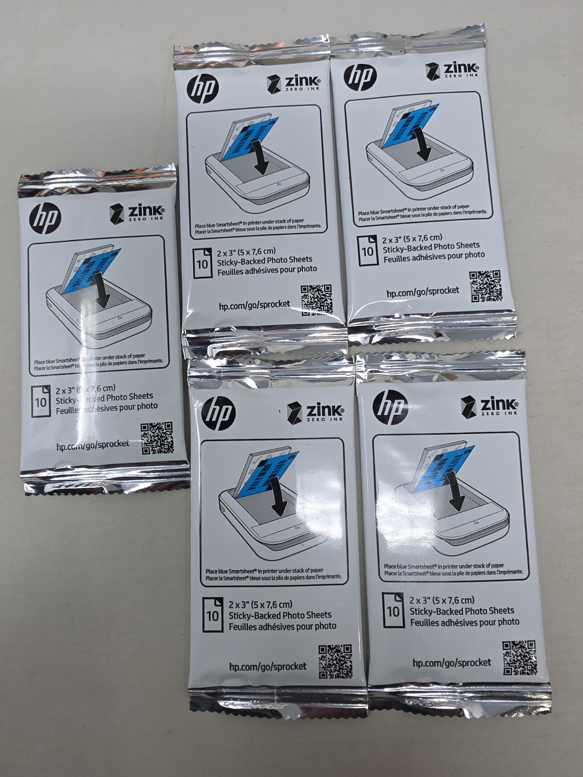 50 SHEETS HP Sprocket Zink Photo Paper 2×3″ for HP Sprocket Photo Printers