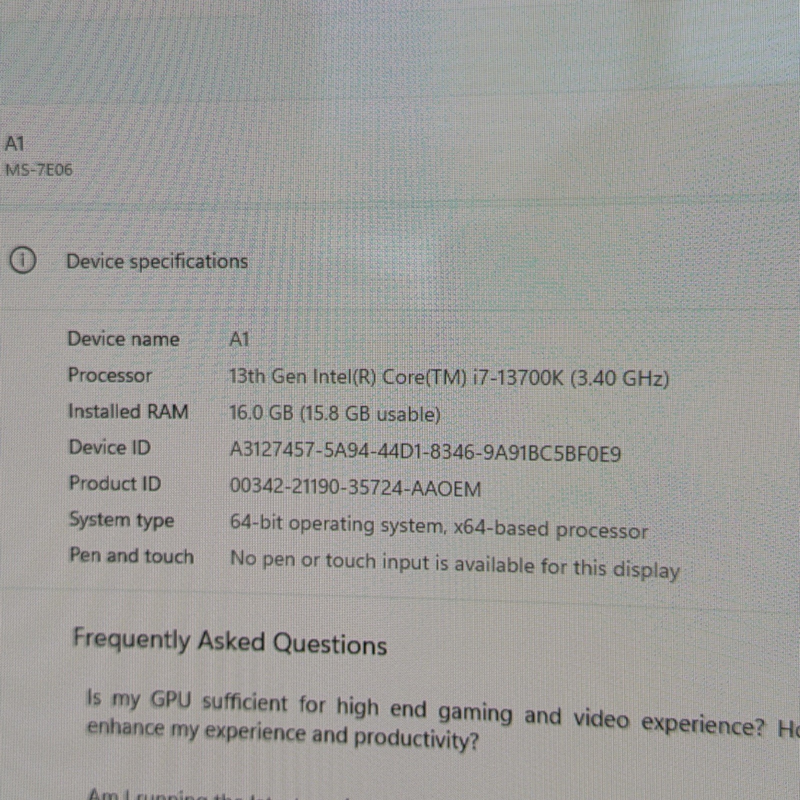 NVIDIA GeForce RTX 4070 SUPER,13th Gen Intel(R) Core(TM) i7-13700K (3.40 GHz)