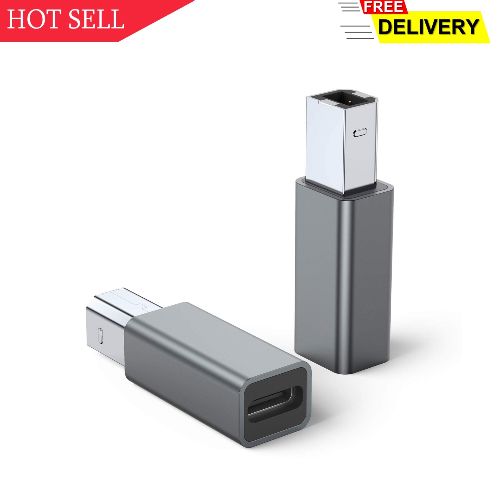 USB C Female to Printer Male Adapter 2-Pack USB Type C to USB B Convert Conn…