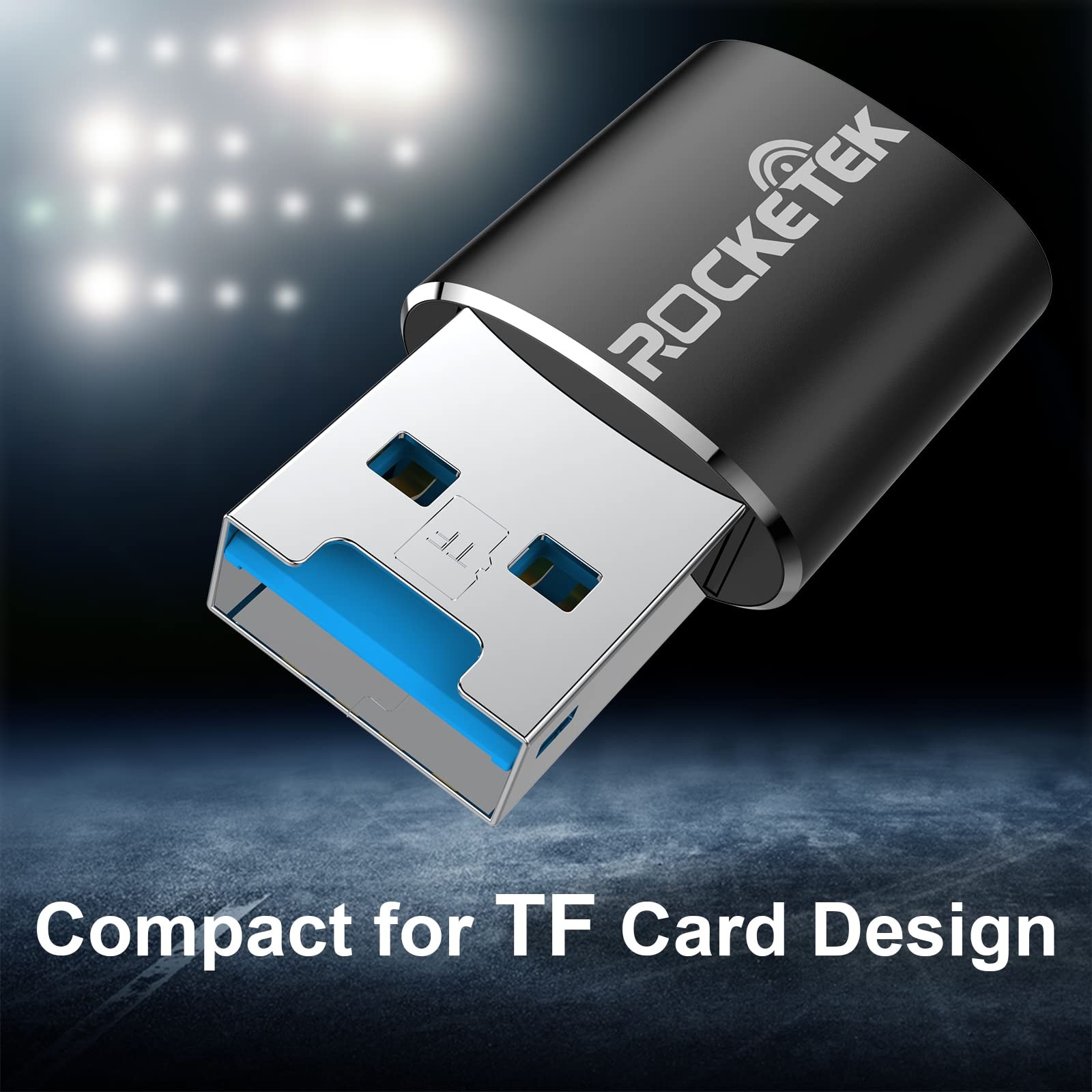 Rocketek Aluminum USB 3.0 Portable Memory Card Reader Adapter for Micro SD Ca…