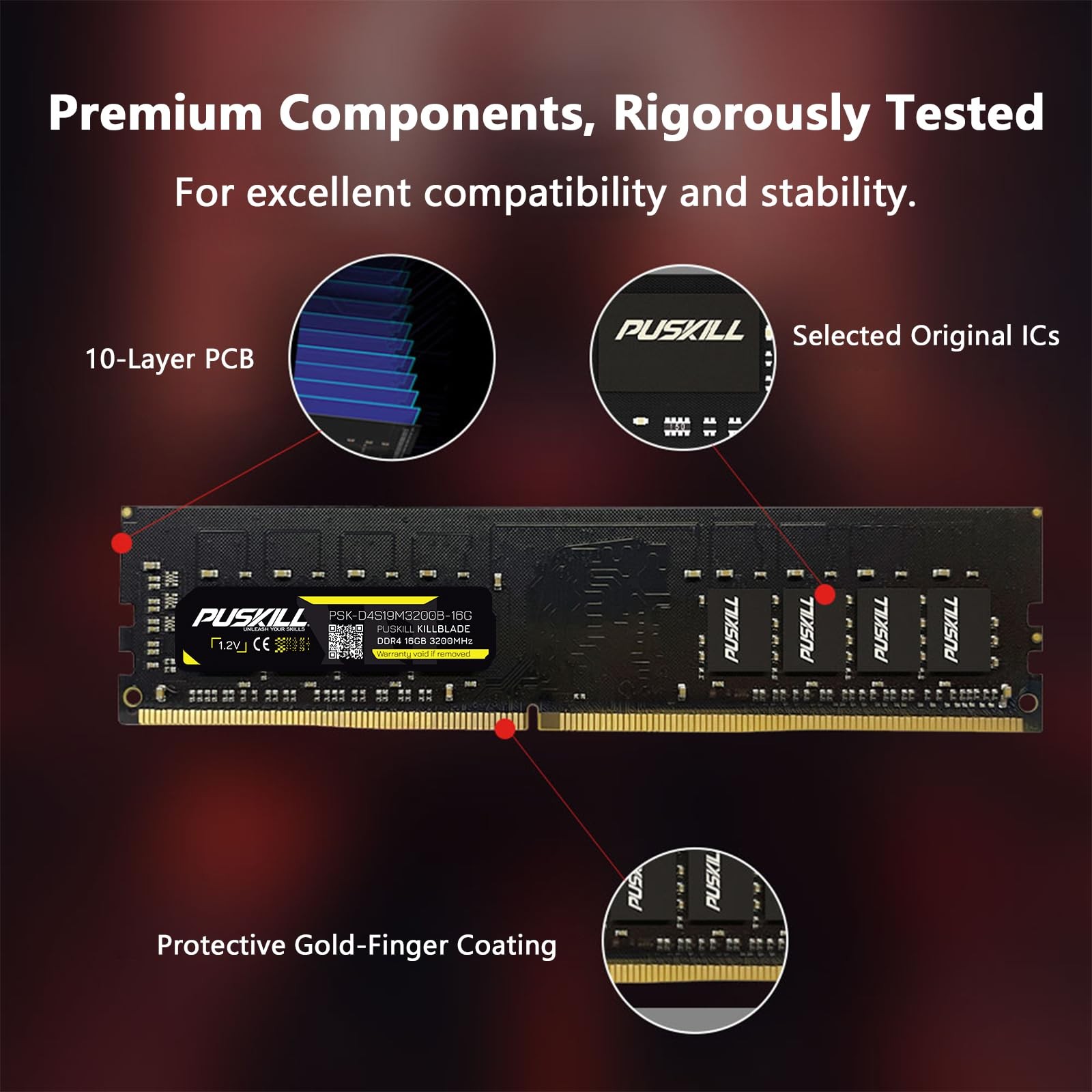 DDR4 32GB (2x16GB) 3200MHz PC RAM | CL16-18-18-42 | 1.35V | Desktop Memory Ki…
