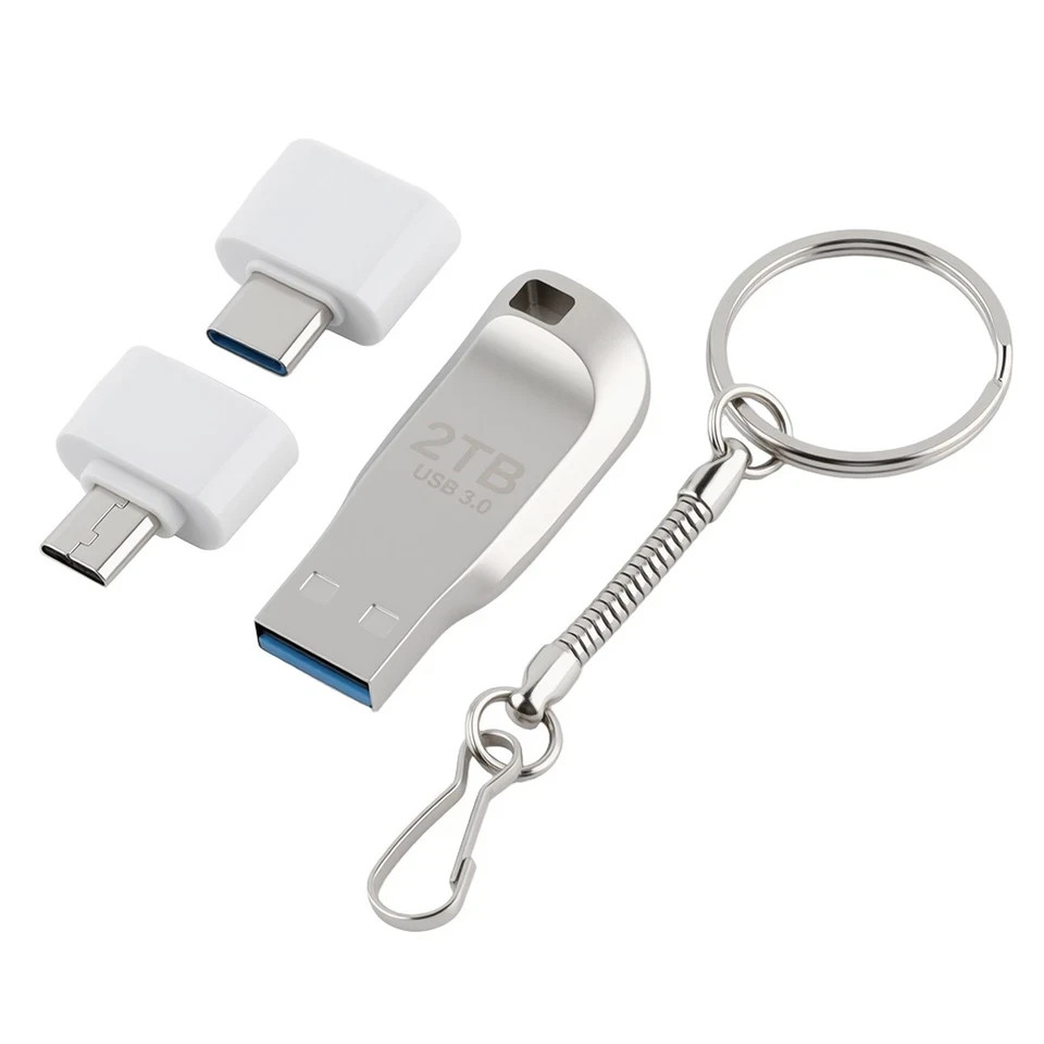 2TB USB 3.0 Flash Drive Thumb Type C U Disk Memory Stick Pen PC Laptop Storage
