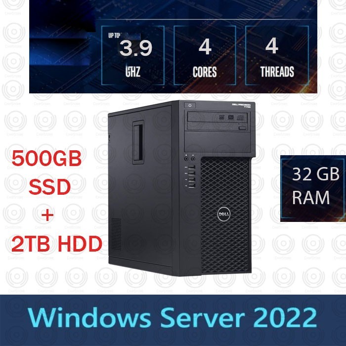 Dell QUAD CORE i7 32GB RAM 500GB SSD + 2TB HDD Window server 2022