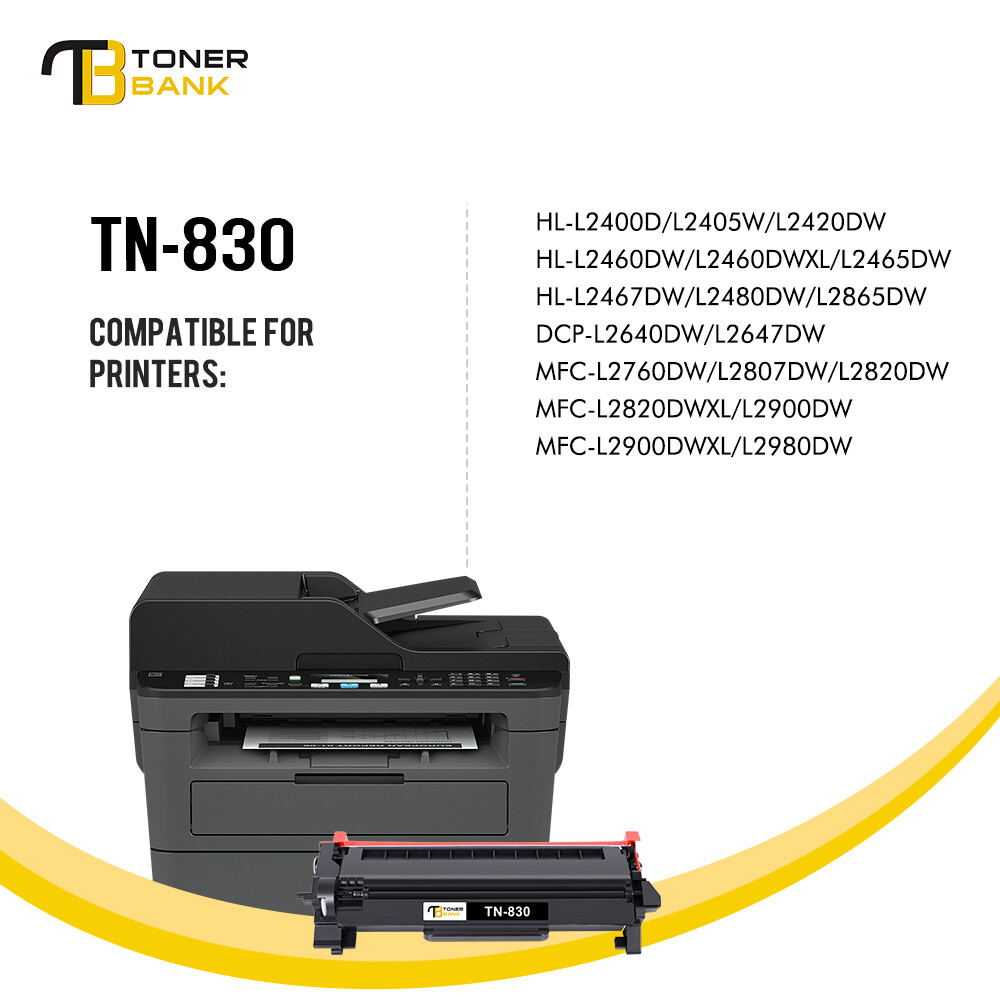 TN830 Toner Cartridge for Brother DCP-L2640DW HL-L2420DW MFC-L2820DW LOT TN830XL