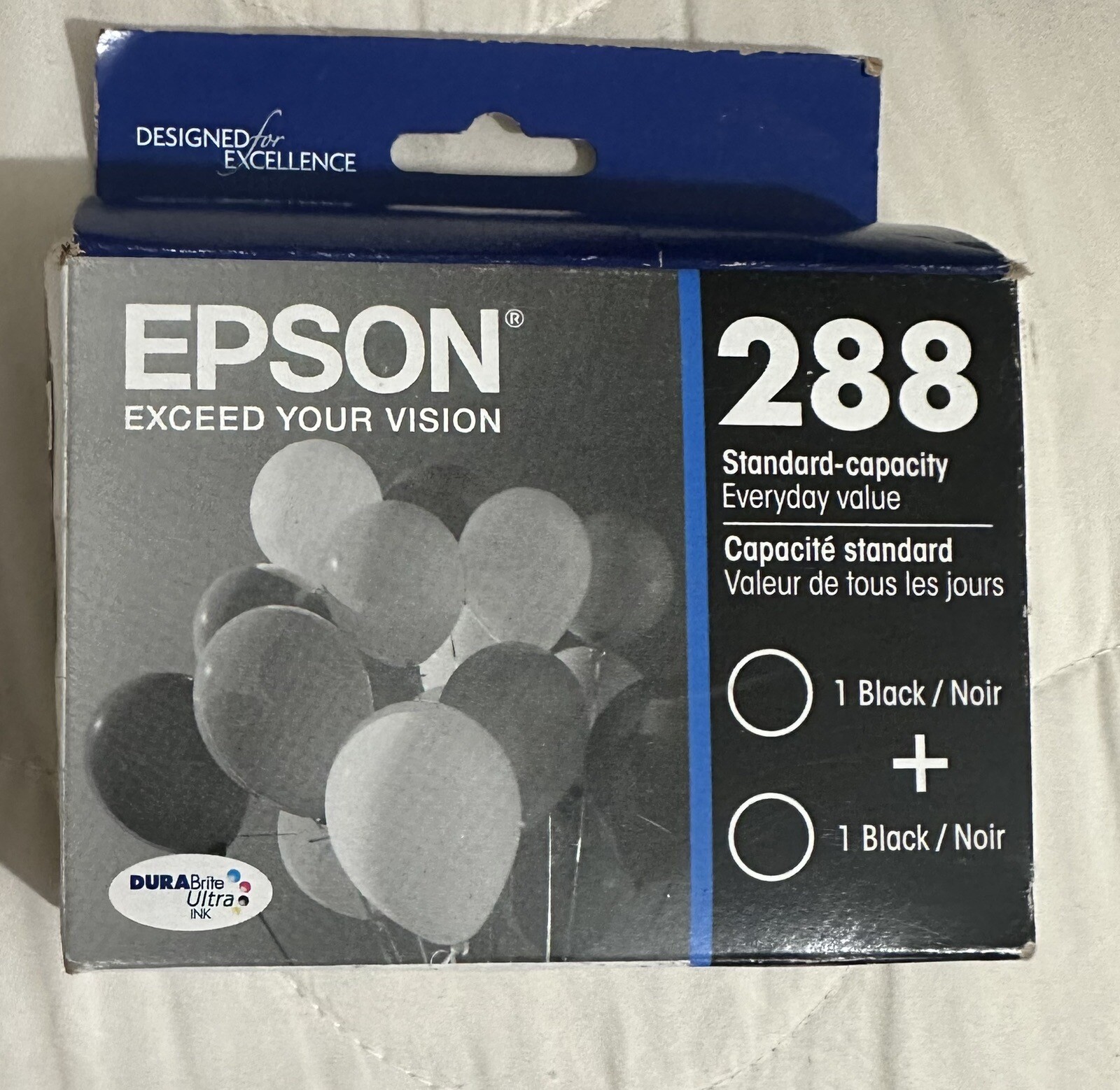 EPSON T288120-D2 DURABrite Ultra Black Dual Pack Standard Capacity Cartridge Ink