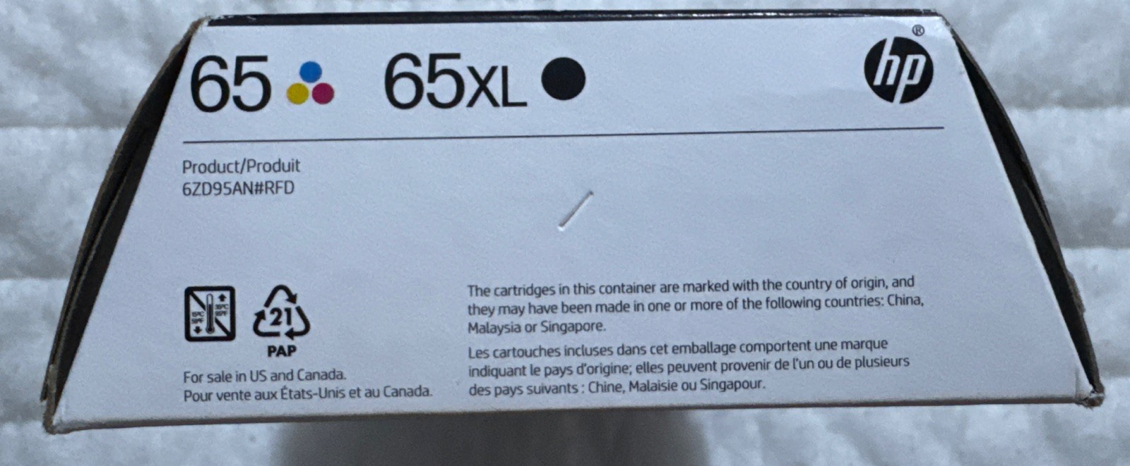 HP 65XL Black & 65 Tri-Color Ink Cartridges 6ZD95AN N9K01AN N9K04AN Exp 2027 OEM
