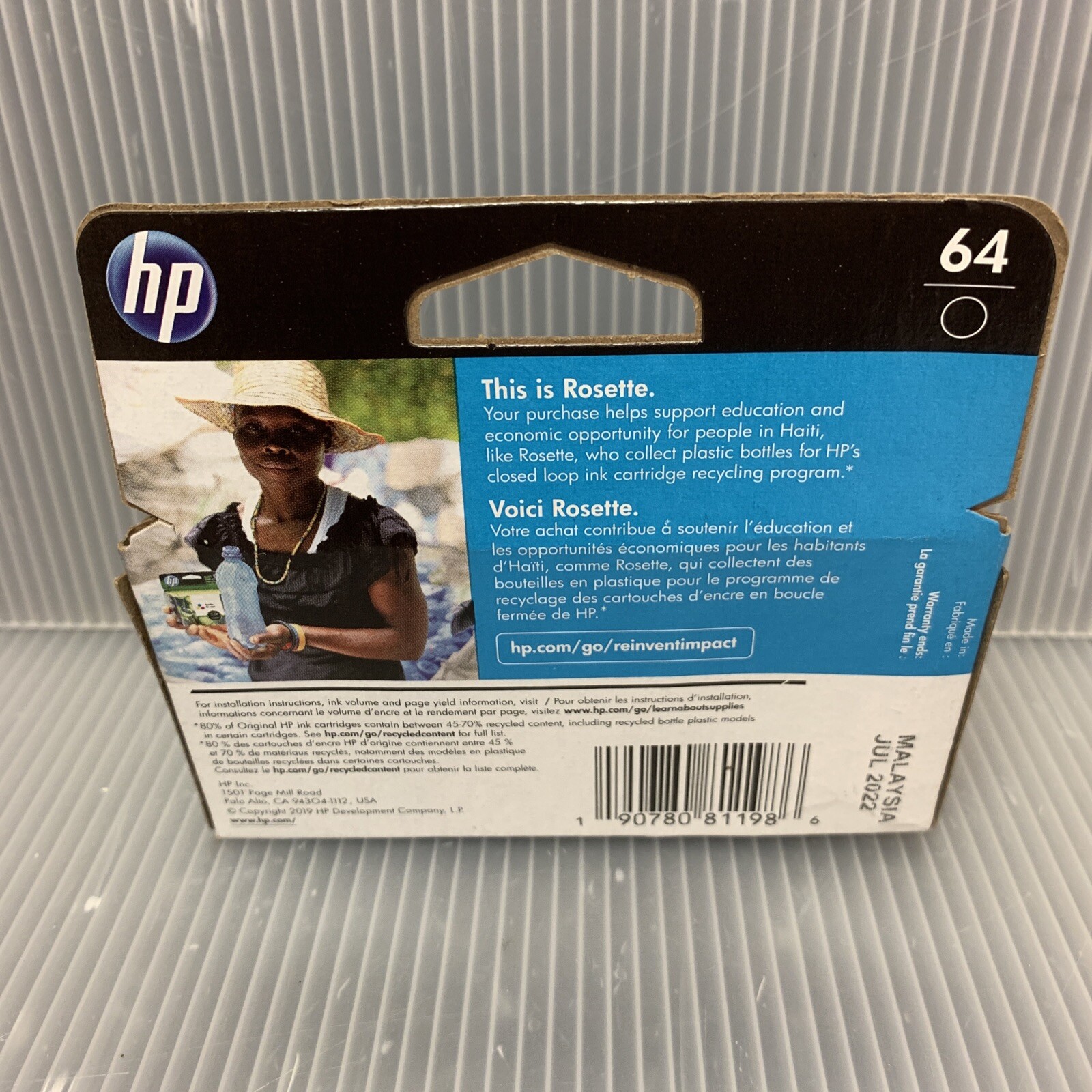 HP 64 Black Original Ink Cartridge, ~ 200 pages, N9J90AN#140 ~ NEW NOS EXP