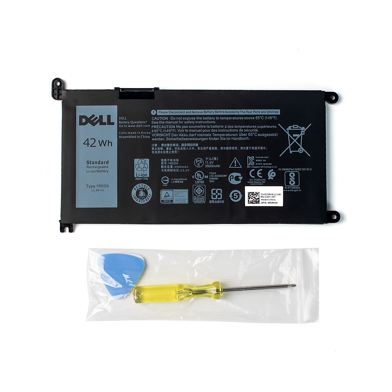 NEW Geniune 42Wh 11.4V YRDD6 Dell Inspiron Latitude 3190 3400 3310 Vostro Wyse