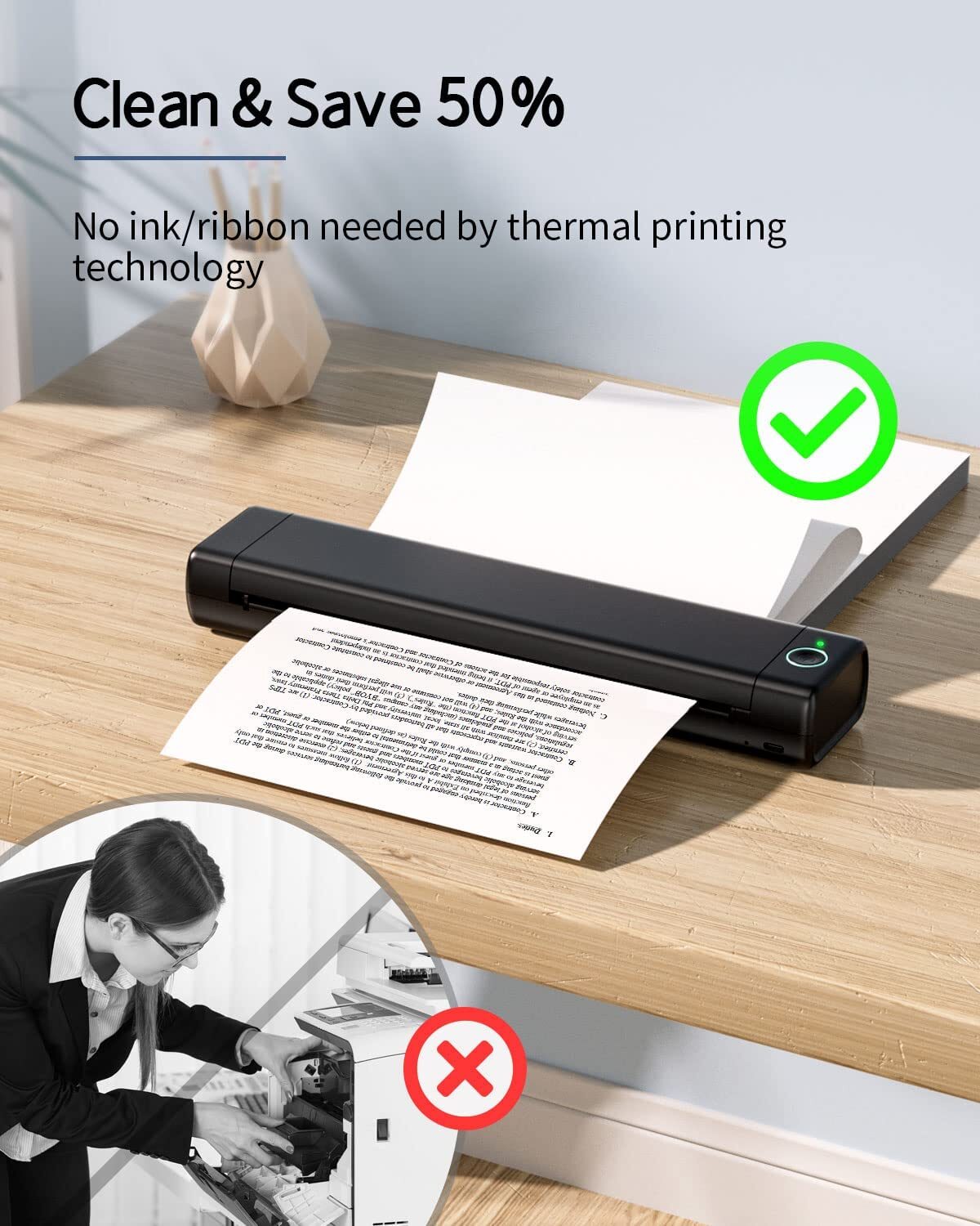 Phomemo M08F Bluetooth Portable Thermal Printer Support for 8.5″ X 11″ Paper LOT