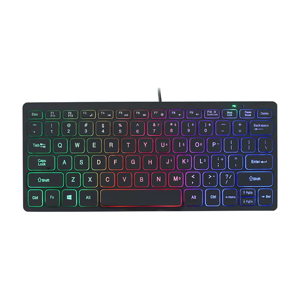 Mini USB Wired Keyboard 78 Keys Compact External Keyboard for PC