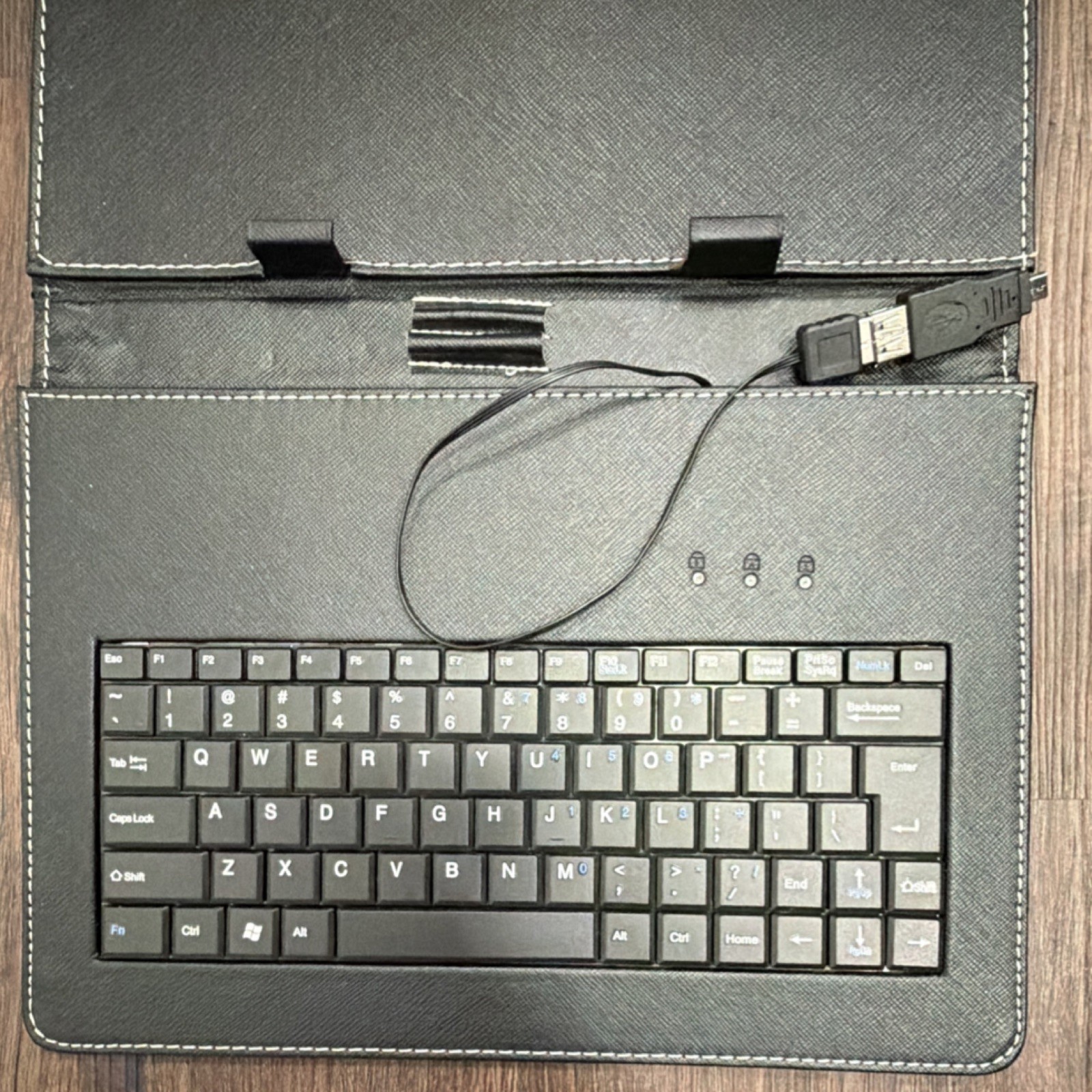 Fosmon Black Synthetic Leather Tablet Keyboard Folio Case with Integrated Stand