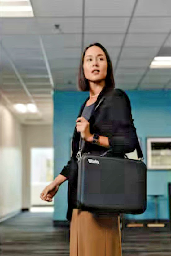 Worky Office 12-in-1 Everywhere Portable Briefcase Workstation Laptop Bag, Black