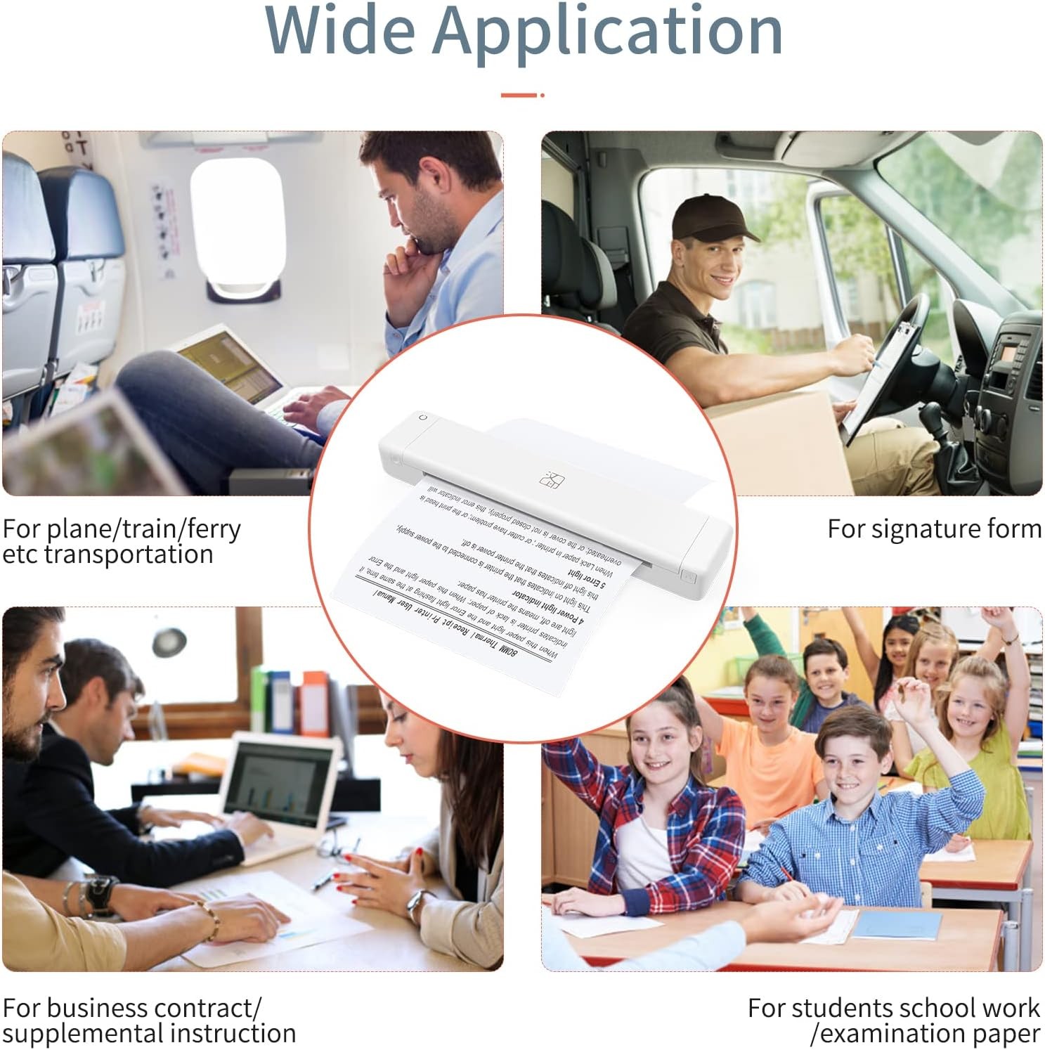 HPRT Portable Wireless A4 Mobile Thermal Printer Bluetooth Small for iOS Laptop