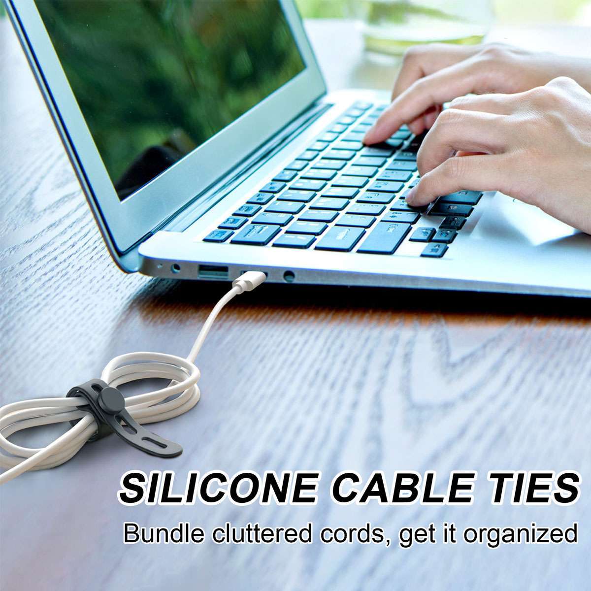 1/5/10PCS Ajustable 5″ Silicone Wire Ties Cable Organizers for Cords, Earphones