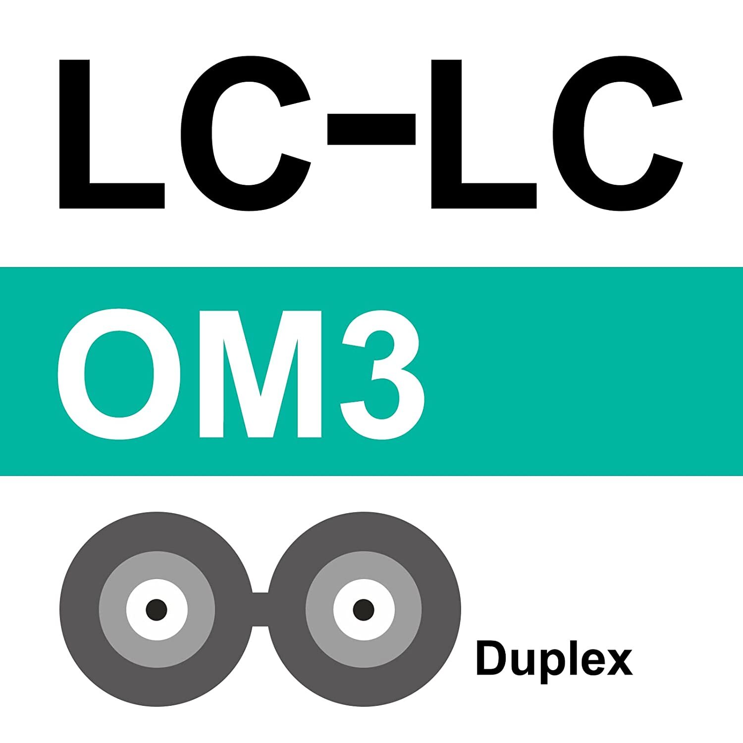 OM3 LC to LC Fiber Optic Patch Cable Multi-Mode Jumper Duplex 0.2 ~ 100 meters