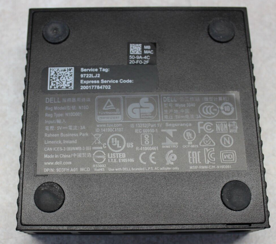 Dell WYSE 3040 Thin Client Atom x5-Z8350 1.44GHz 2GB RAM 8GB Lot of (11)