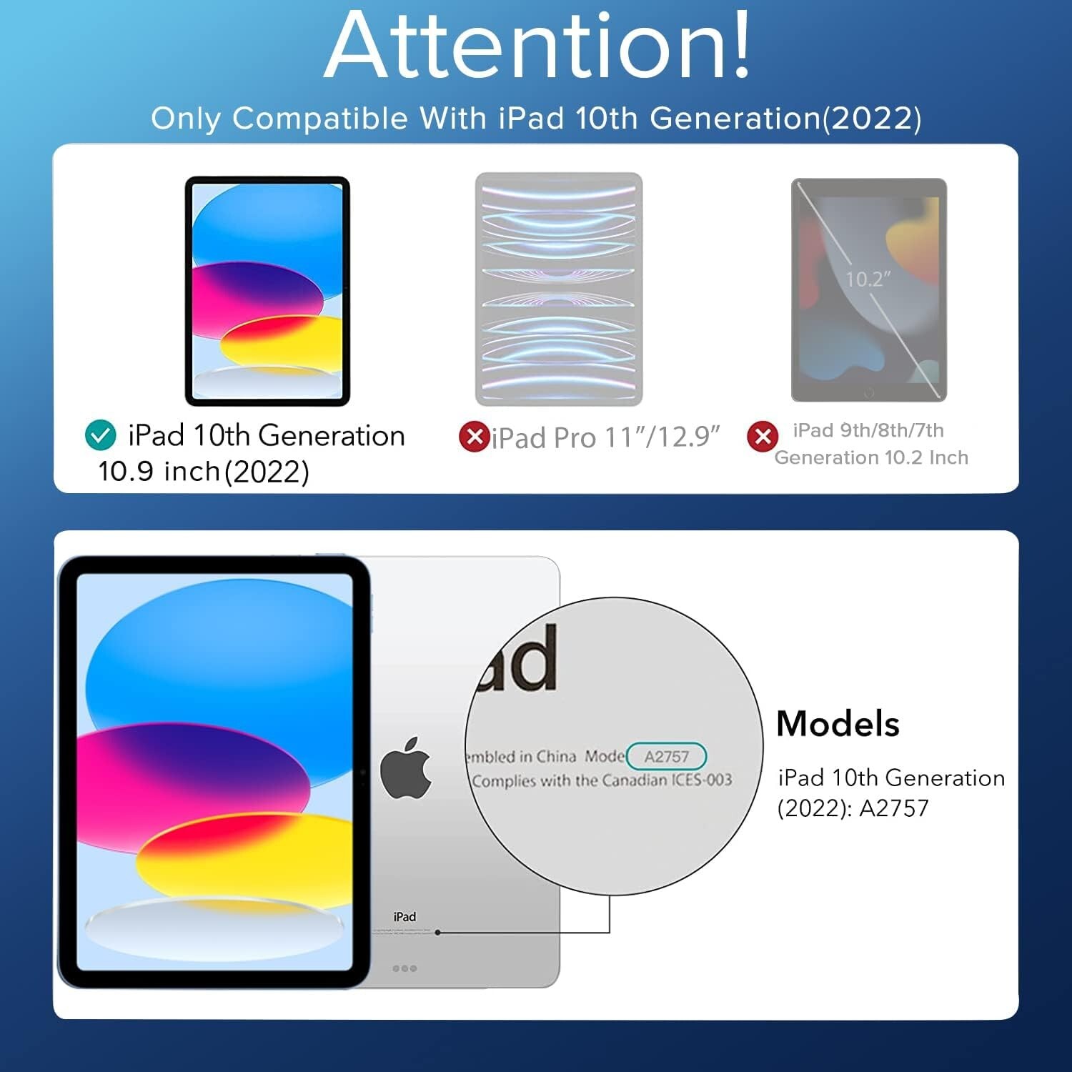 2-Pack Screen Protector For Apple iPad 10.9″ 2022 Tempered Glass Anti-Scratch