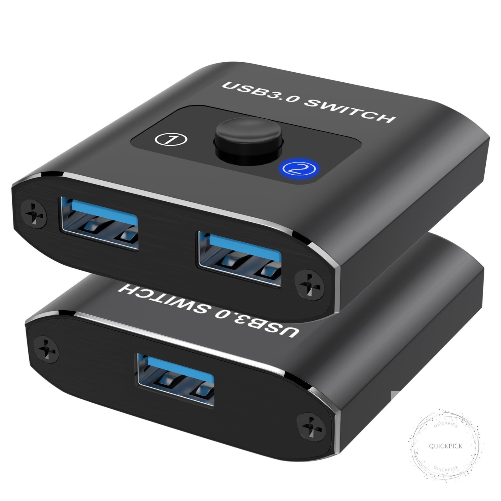 USB 3.0 Switch Selector Bi-Directional 1 in 2 Out/ 2 in 1 Out, Share USB Devices