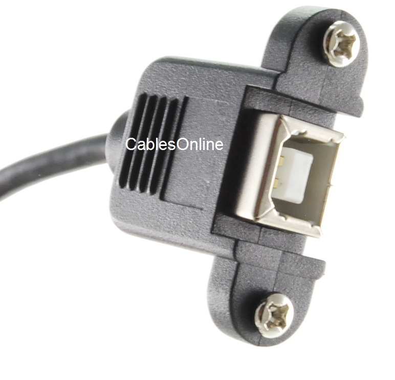1.5ft USB-2.0 B-Female Panel Mount to Mini 5-Pin Male Cable, USB2-B501P