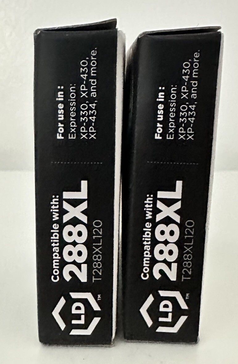 Epson 288XL LD Products Black Ink for T288XL120 Ink Cartridges HY (Blk, 2-Pk)