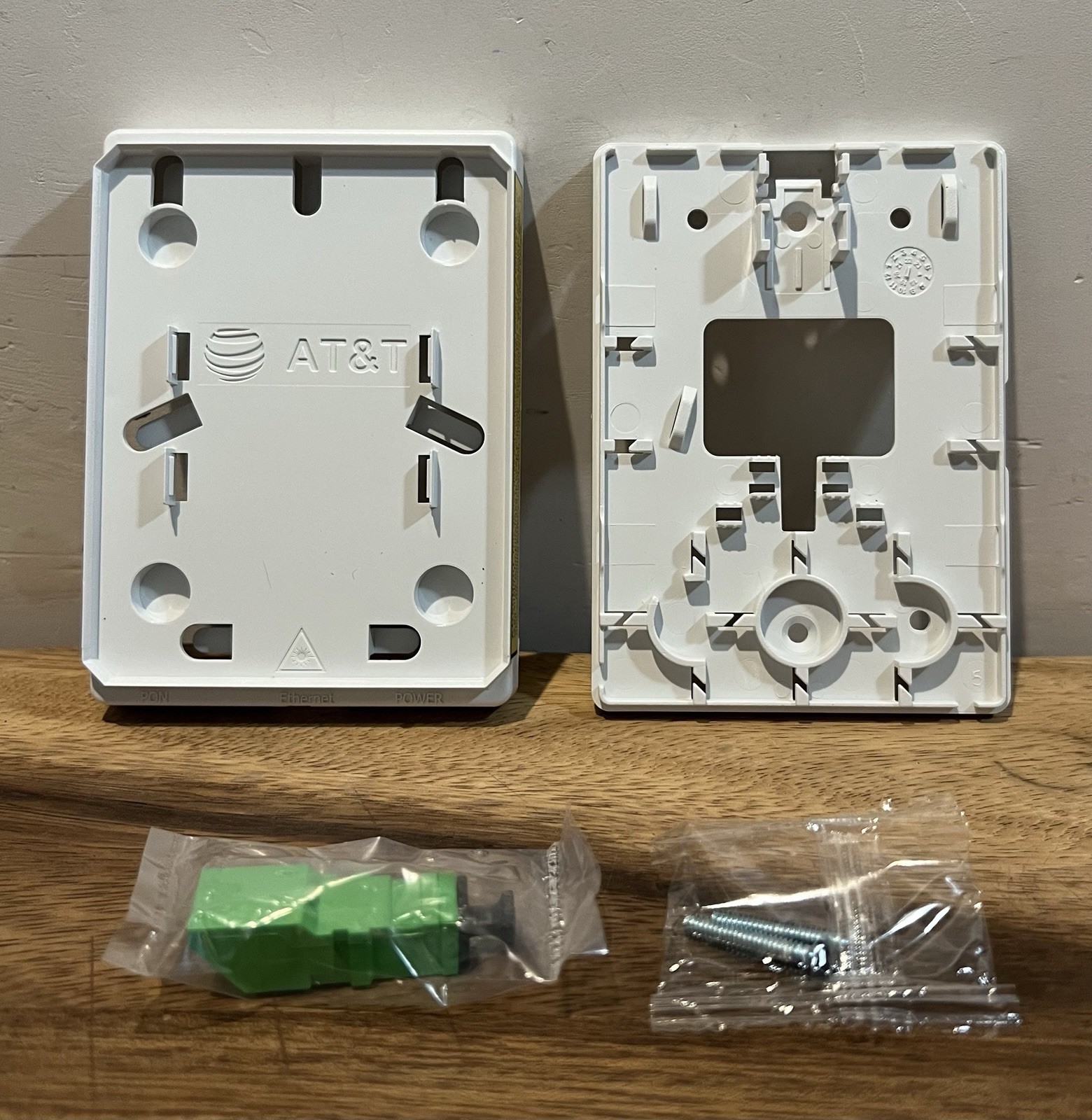 AT&T Internet Fiber optic wall plate ATT w/ coupler for 010-ONT Uverse U-verse