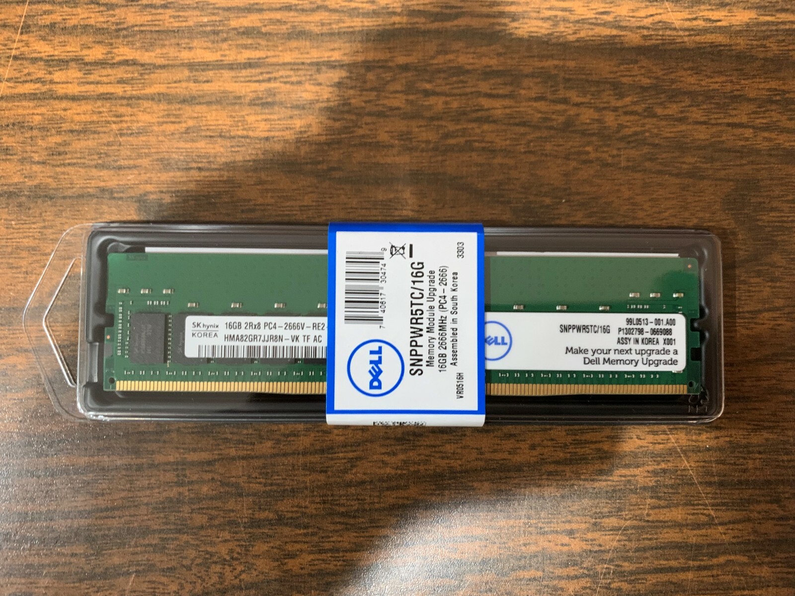SK HYNIX 16GB (1X16GB) 2RX8 PC4-2666V DDR4 SERVER MEMORY HMA82GR7JJR8N-VK