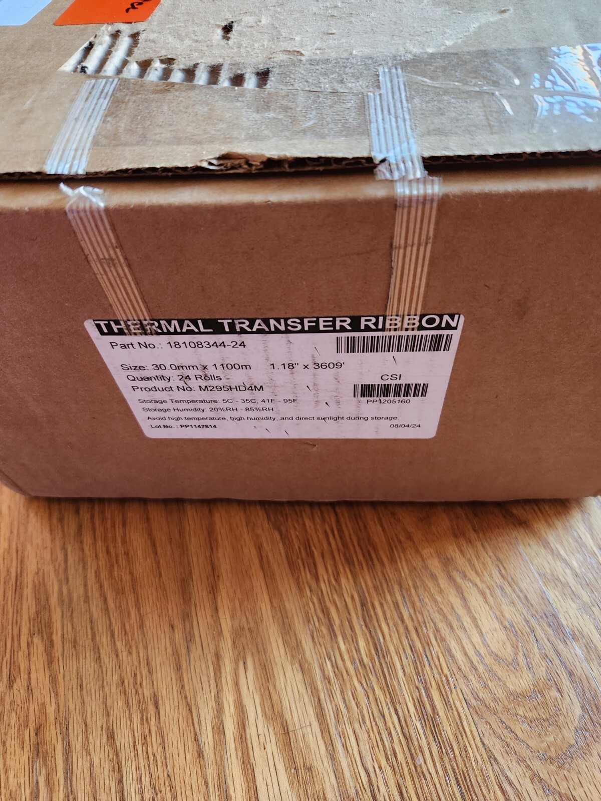 Thermal Transfer # 18108344, 1.18 in X 3,609 Ft Ribbon for SmartDate 2 Printer
