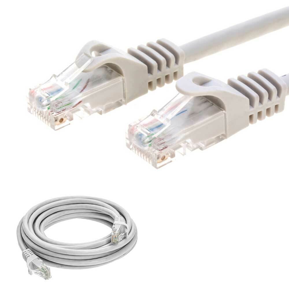 30ft Cat6 Patch Cord Cable Ethernet Internet Network LAN RJ45 UTP Grey