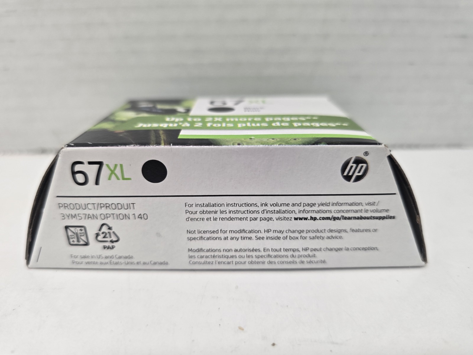 2026 Genuine HP 67XL 3YM57AN Black Original High Yield Ink Cartridge OEM